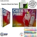 48 Hr Quick Ship – 10′ Straight Wall Full Height Fabric Pop-up Display, Superior Block Out Fabric