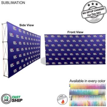 72Hr Fast Ship - 15' Straight Wall Full Height Tension Fabric Pop-up Display Kit